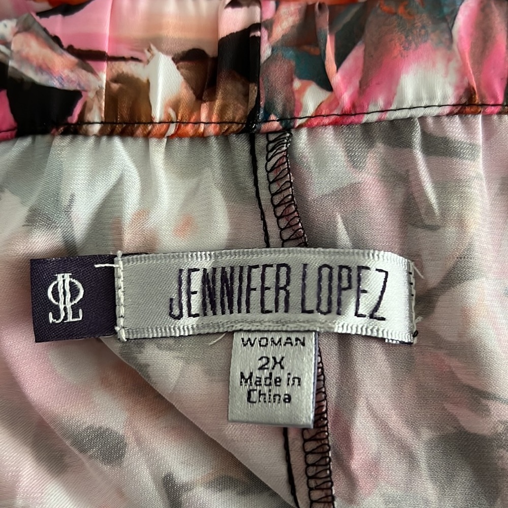 Jennifer Lopez Strapless Long Dress Tropical Sz 2X - Picture 11 of 11